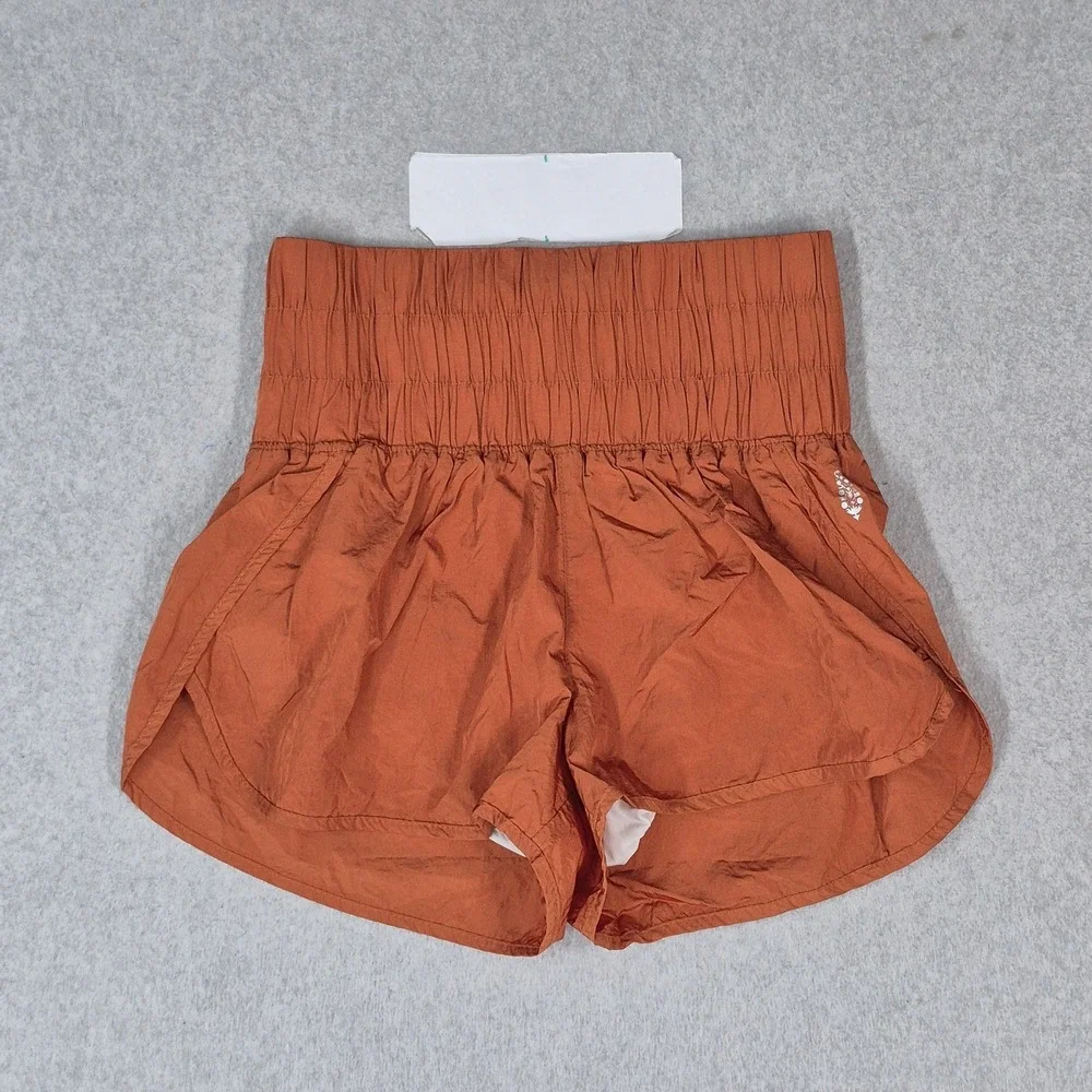 Free People Movement Women Activewear Shorts S Rust The Way Home Stretch